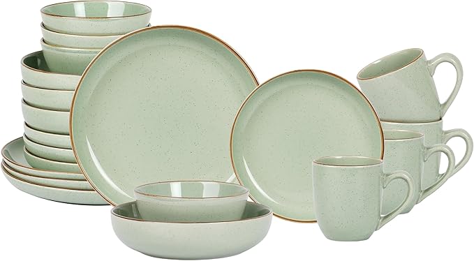 Euro-Nordic Speckled Stoneware Dinnerware Set