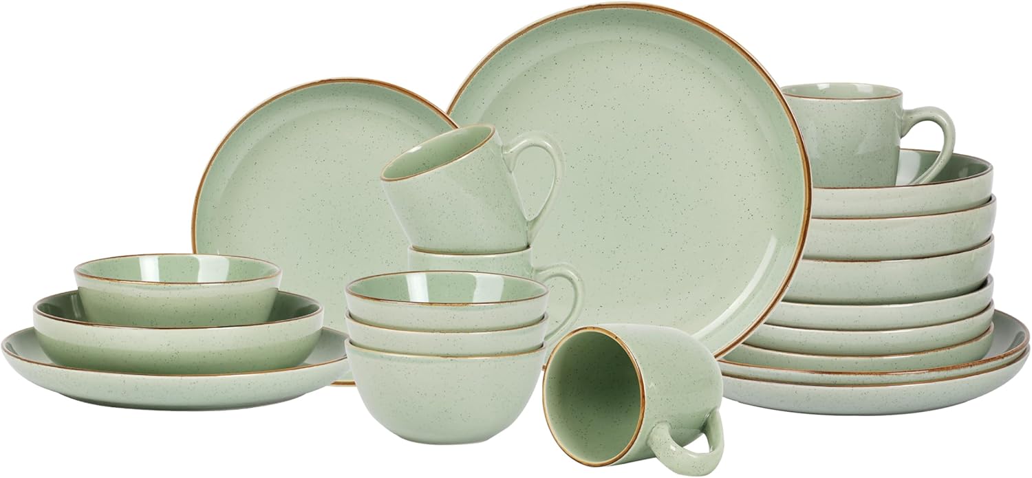 Euro-Nordic Speckled Stoneware Dinnerware Set