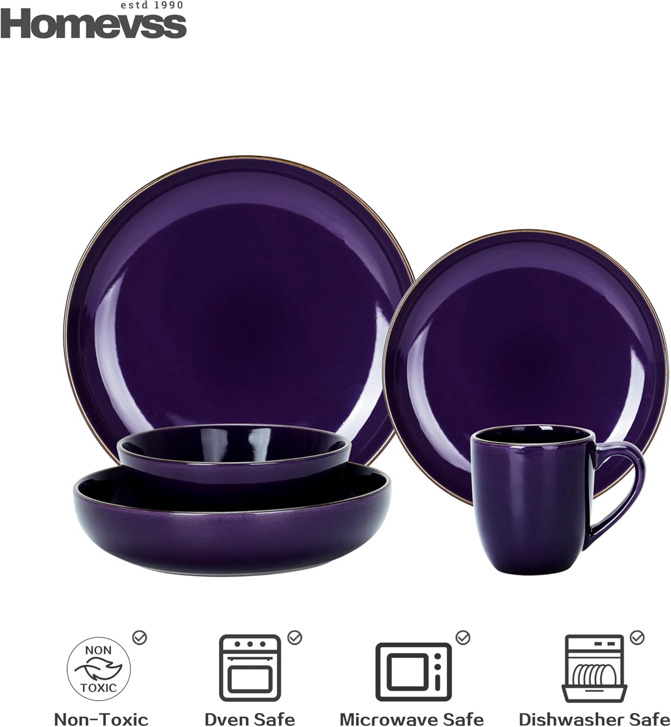 🎃Halloween-Ready🎃 Euro-Nordic Speckled Stoneware Dinnerware Set