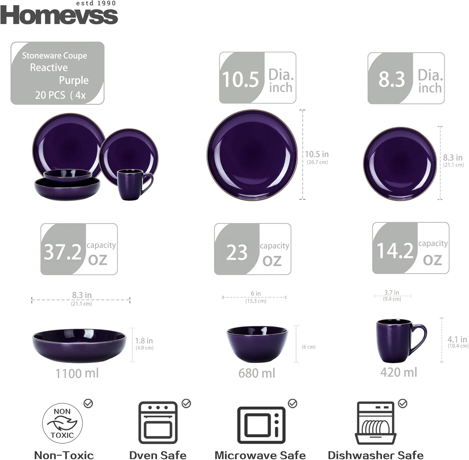 🎃Halloween-Ready🎃 Euro-Nordic Speckled Stoneware Dinnerware Set