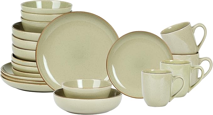 Euro-Nordic Speckled Stoneware Dinnerware Set