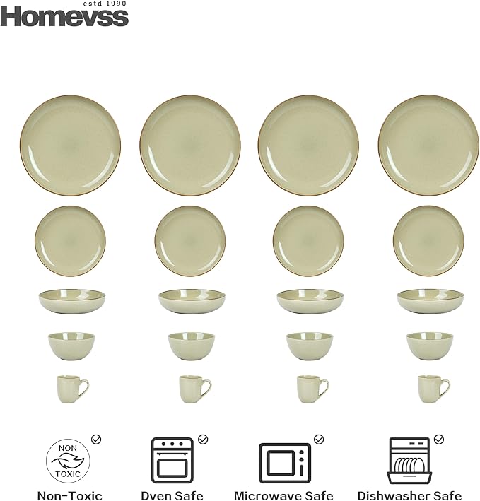 Euro-Nordic Speckled Stoneware Dinnerware Set