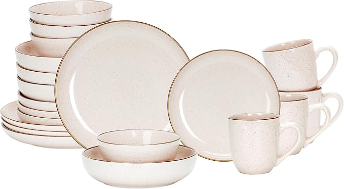 🎃Halloween-Ready🎃 Euro-Nordic Speckled Stoneware Dinnerware Set