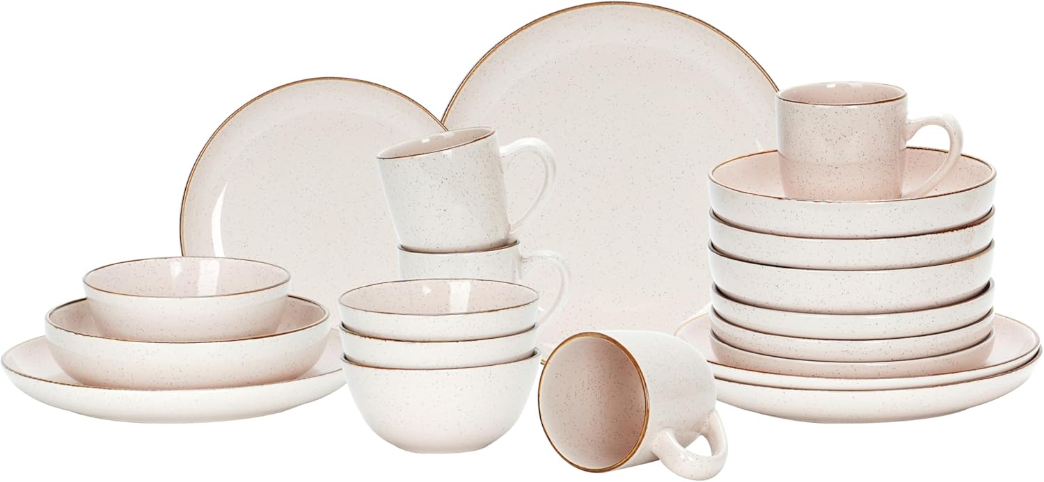 🎃Halloween-Ready🎃 Euro-Nordic Speckled Stoneware Dinnerware Set