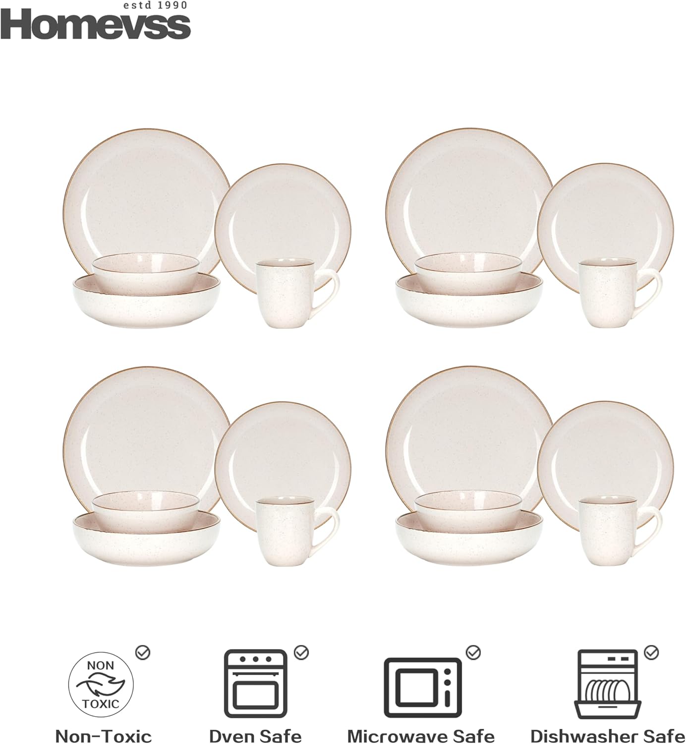 Euro-Nordic Stoneware Dinnerware Set,HW