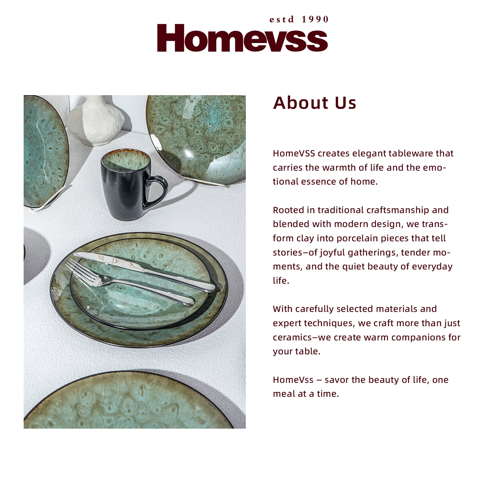 Reactive-Glaze Stoneware Dinnerware Set,HW