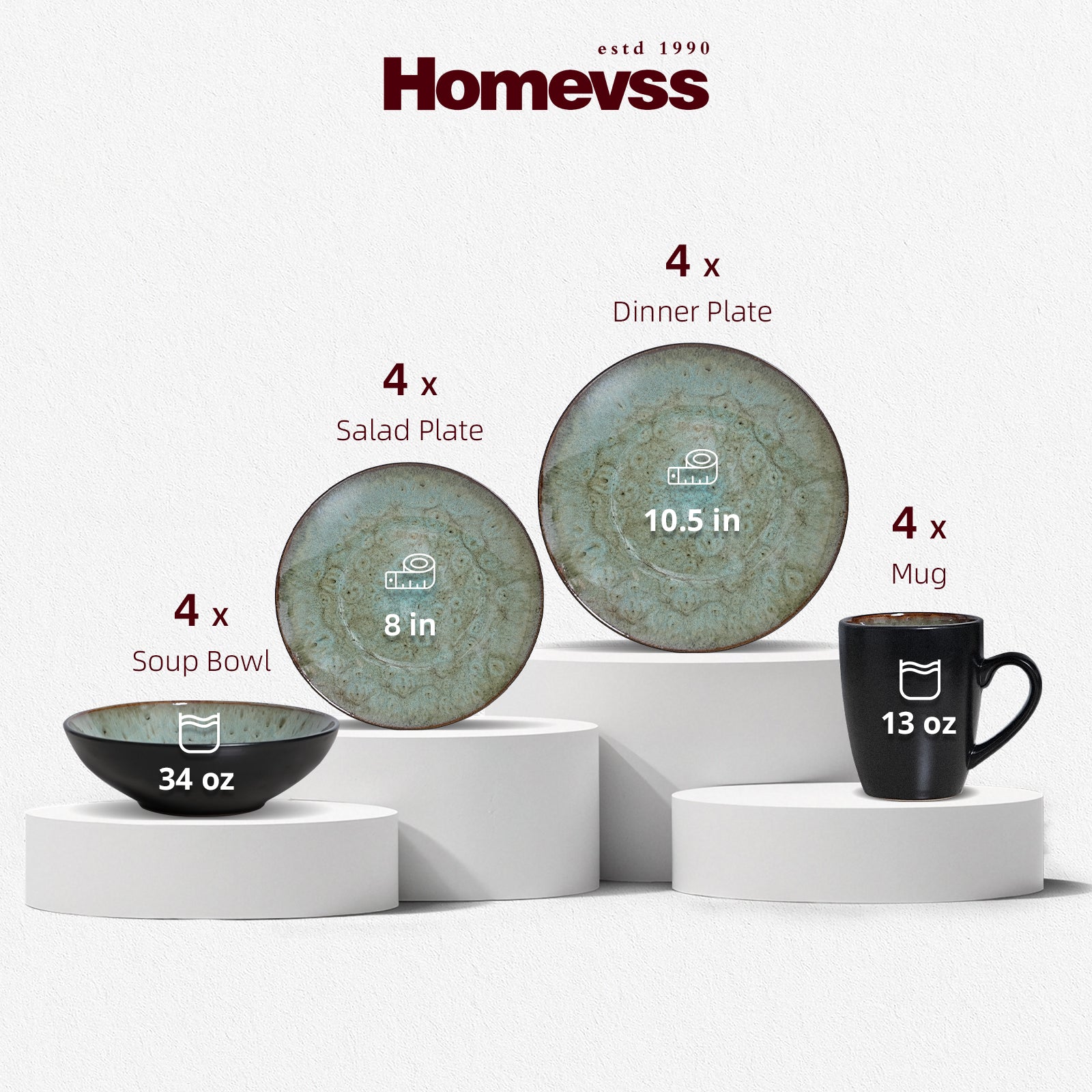 Reactive-Glaze Stoneware Dinnerware Set