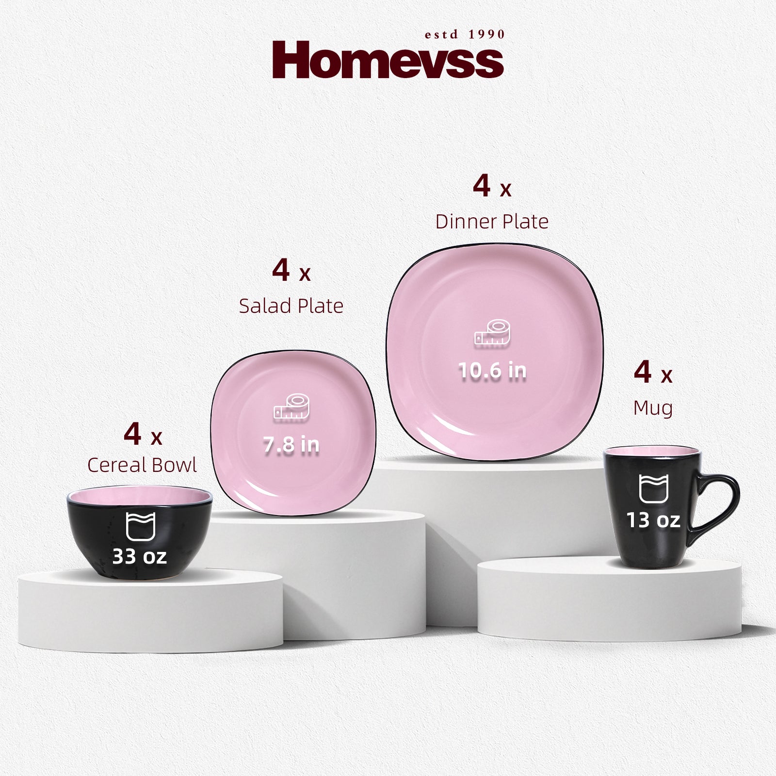 Stoneware Square Dinnerware Set