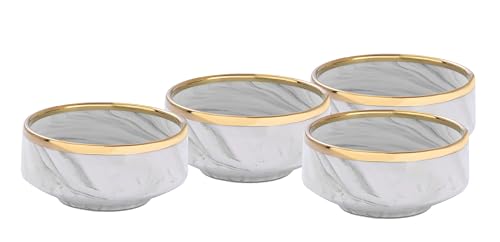 Artisan Marbled Fine China Dinnerware Set,Gold-Rim