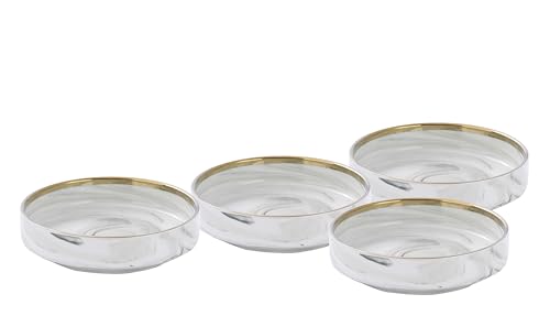 Artisan Marbled Fine China Dinnerware Set,Gold-Rim