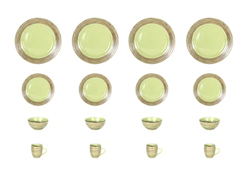 Stoneware Handcrafted Tree Bark Effected Glaze Dinnerware Set