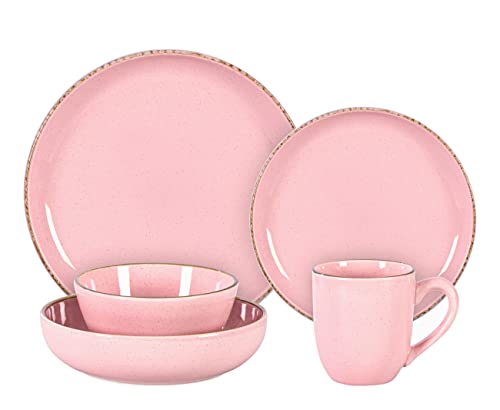 Euro-Nordic Speckled Stoneware Dinnerware Set