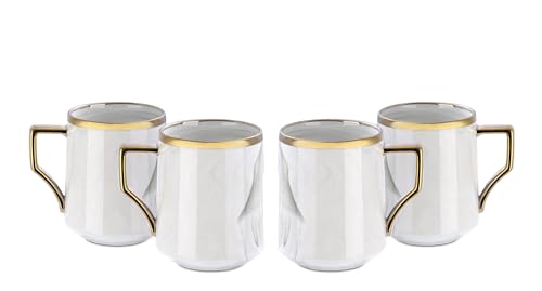 Artisan Marbled Fine China Dinnerware Set,Gold-Rim