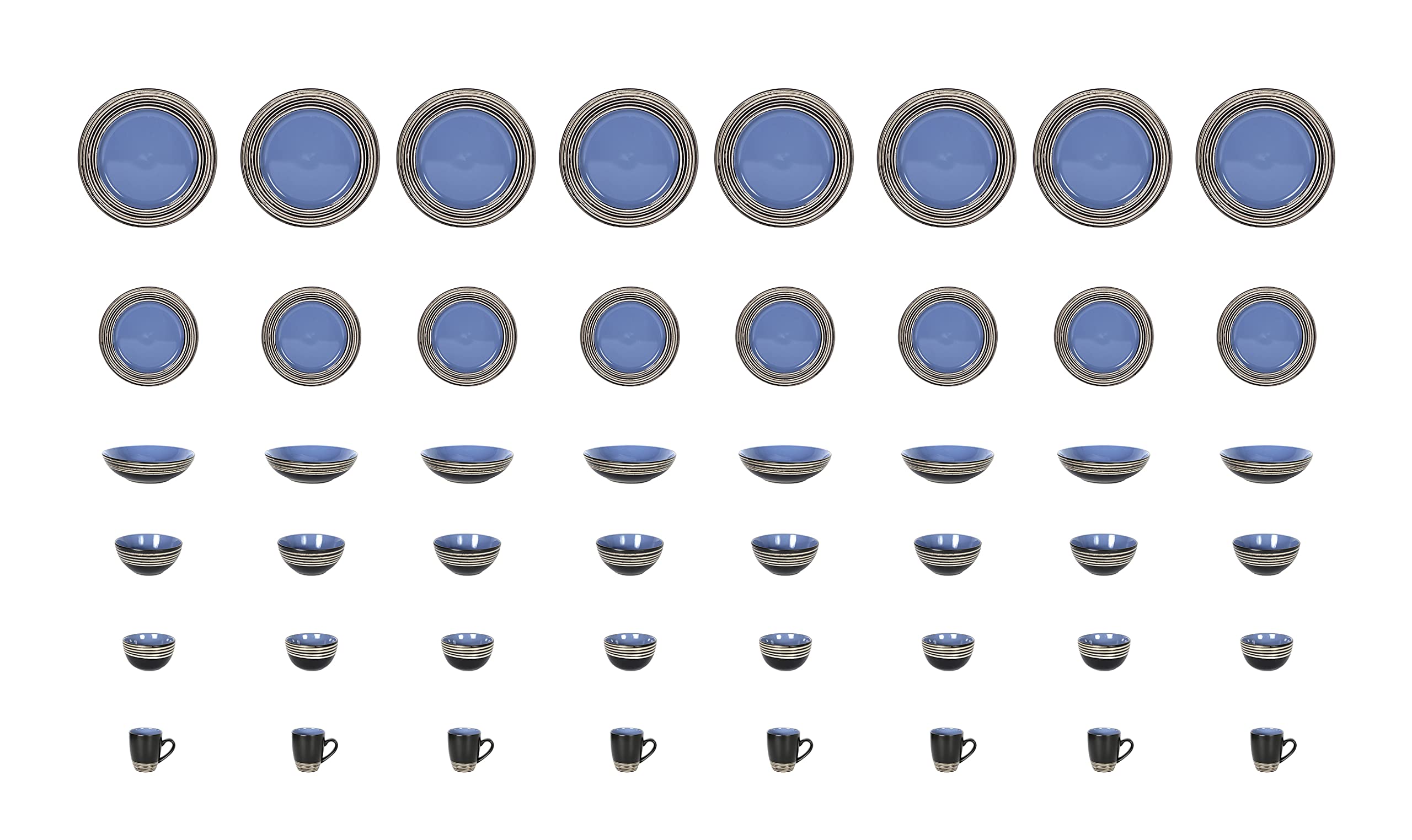 Stoneware Handcrafted Tree Bark Effected Glaze Dinnerware Set