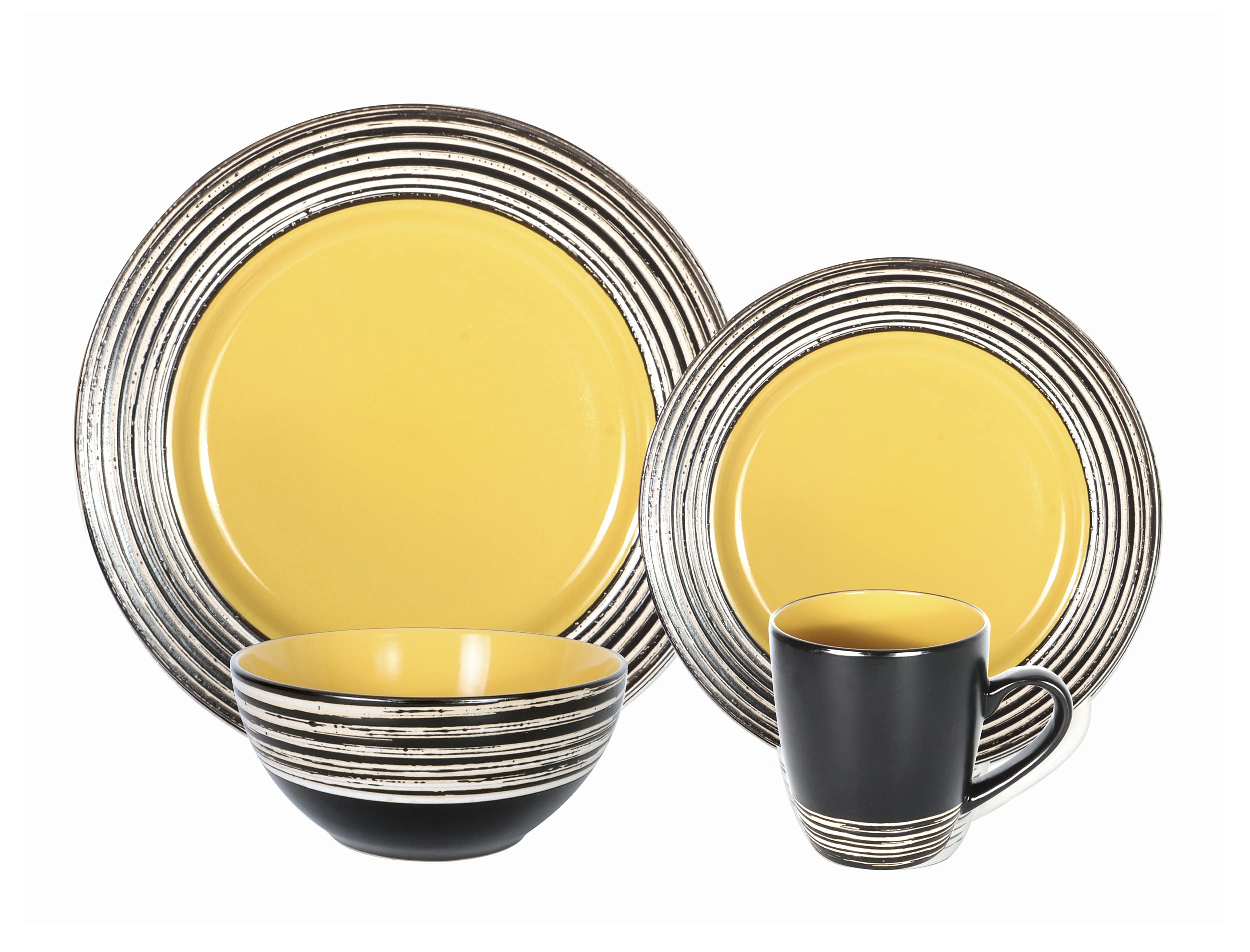 Stoneware Handcrafted Tree Bark Effected Glaze Dinnerware Set