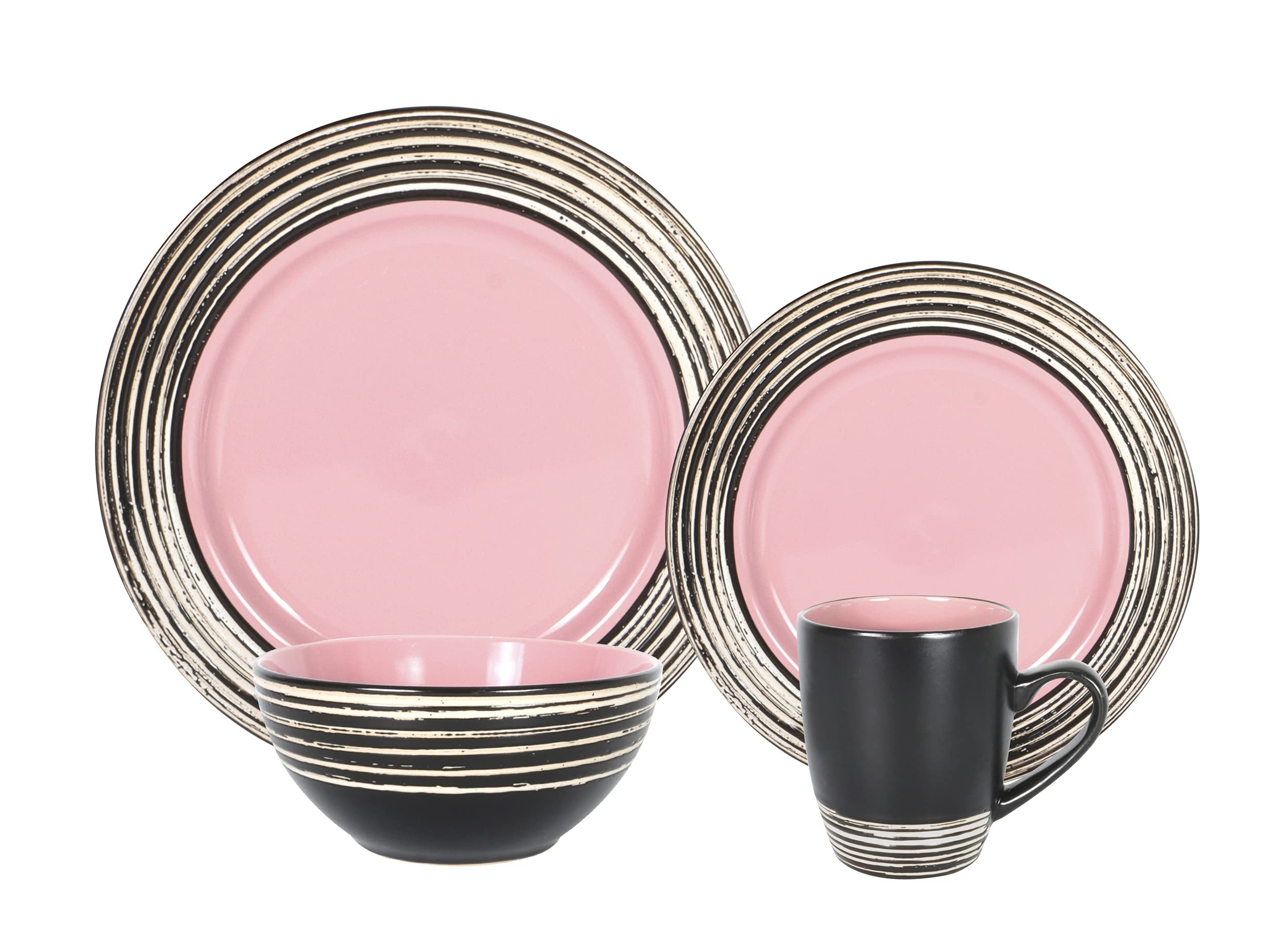 Stoneware Handcrafted Tree Bark Effected Glaze Dinnerware Set