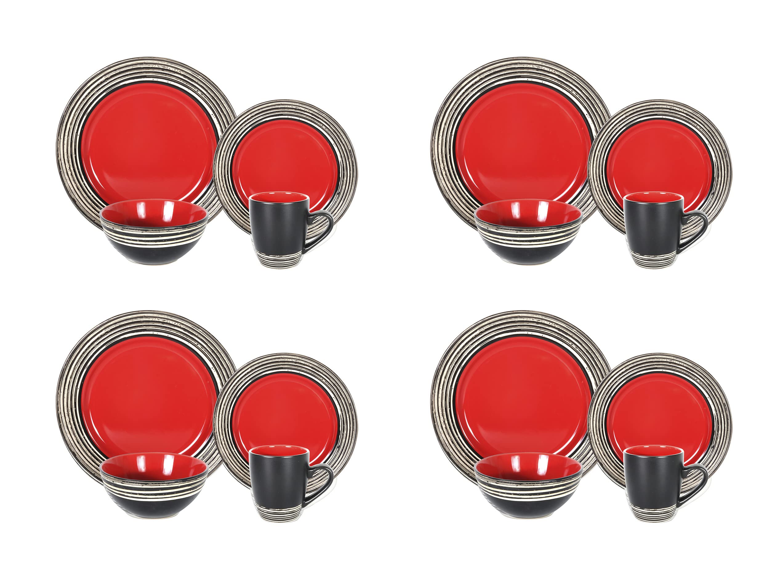 Stoneware Handcrafted Tree Bark Effected Glaze Dinnerware Set