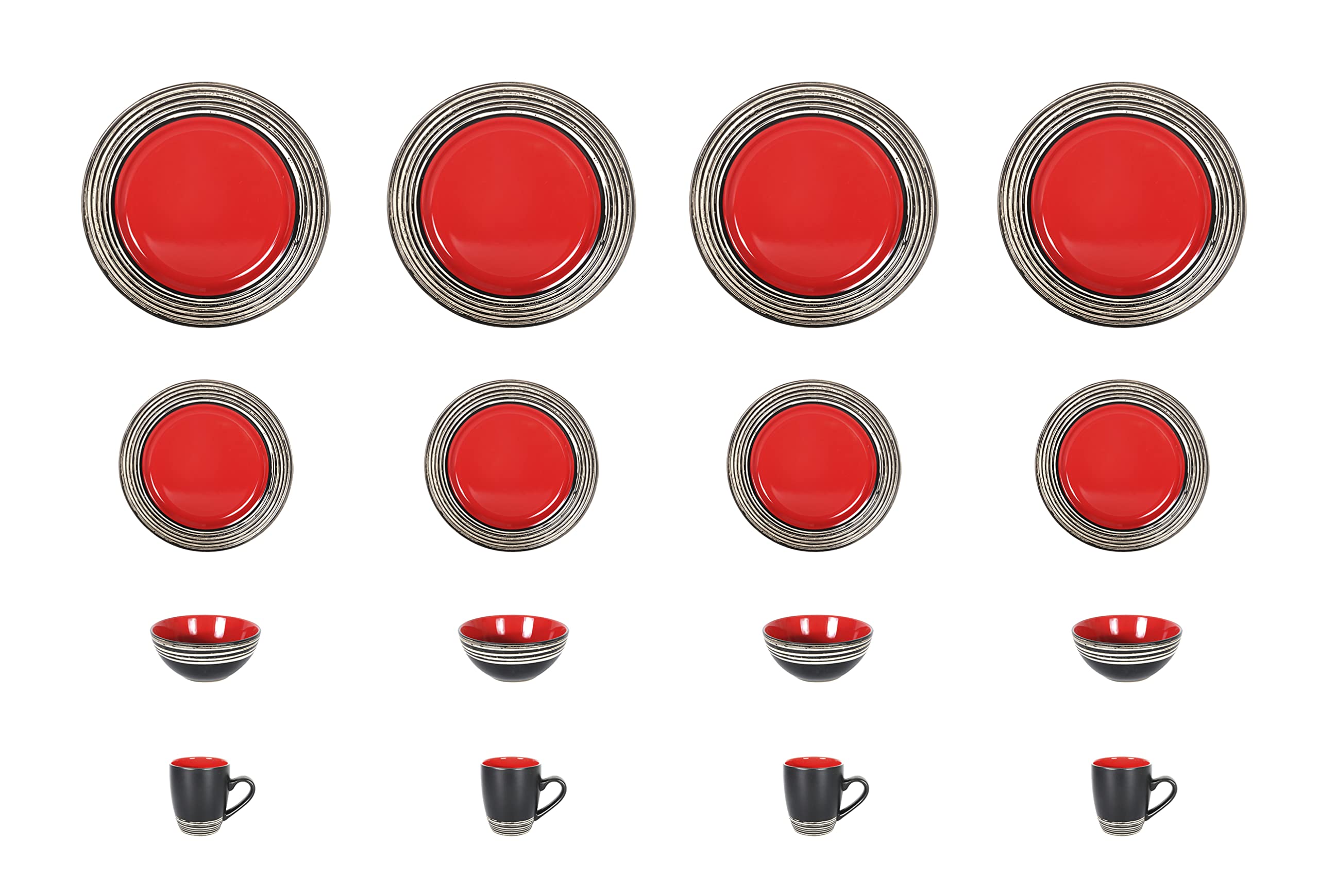 Stoneware Handcrafted Tree Bark Effected Glaze Dinnerware Set