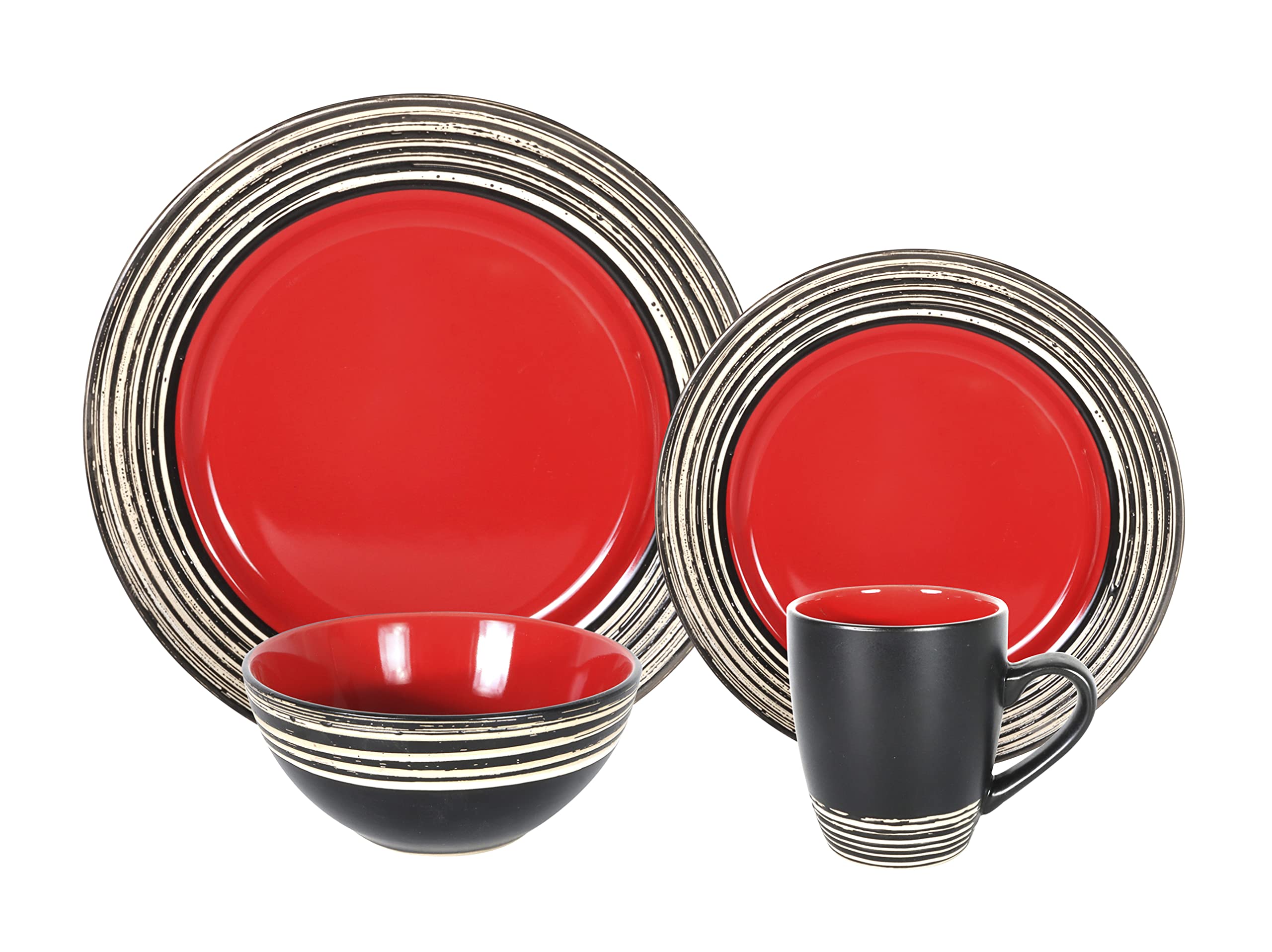 Stoneware Handcrafted Tree Bark Effected Glaze Dinnerware Set