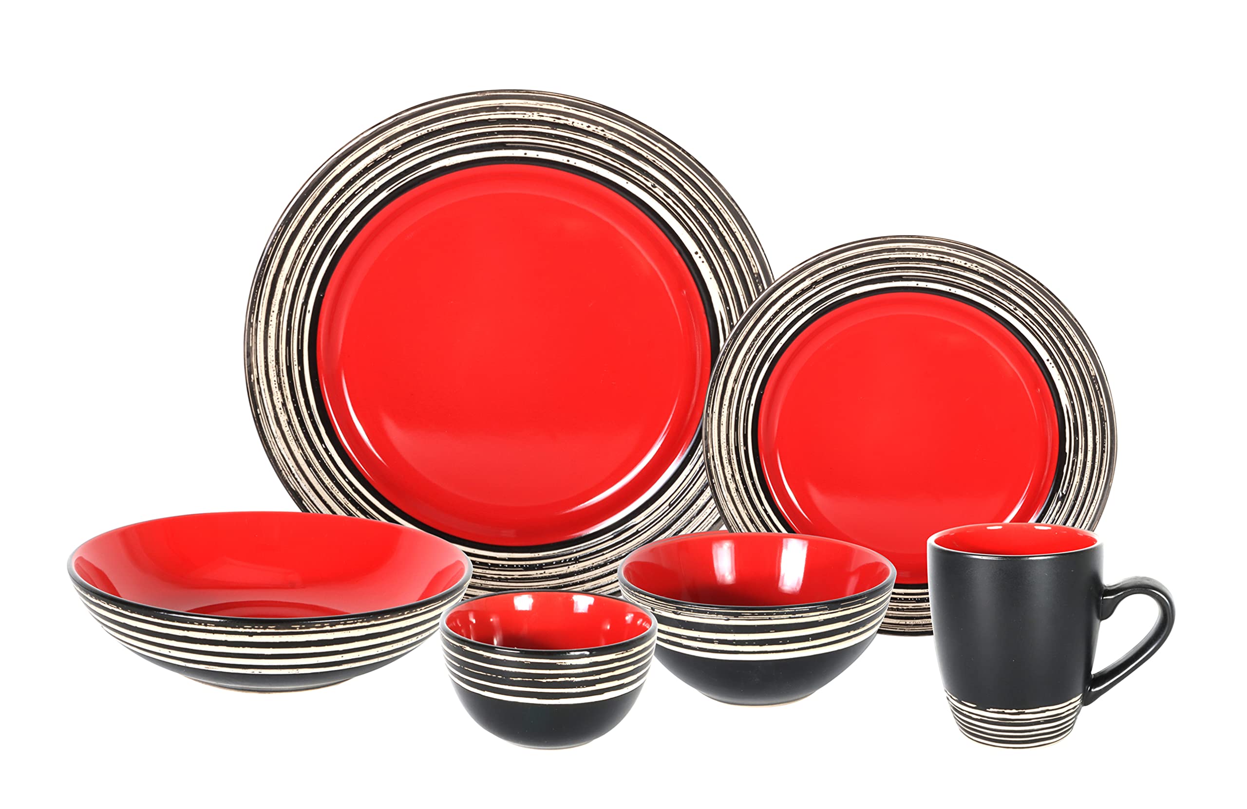 Stoneware Handcrafted Tree Bark Effected Glaze Dinnerware Set