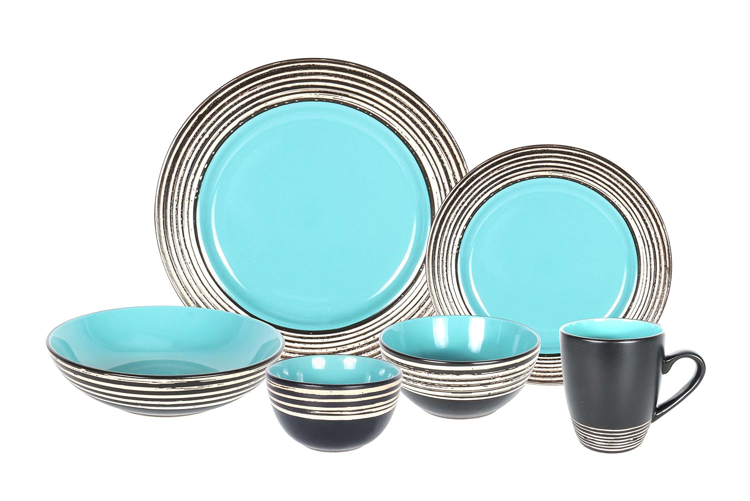 Stoneware Handcrafted Tree Bark Effected Glaze Dinnerware Set