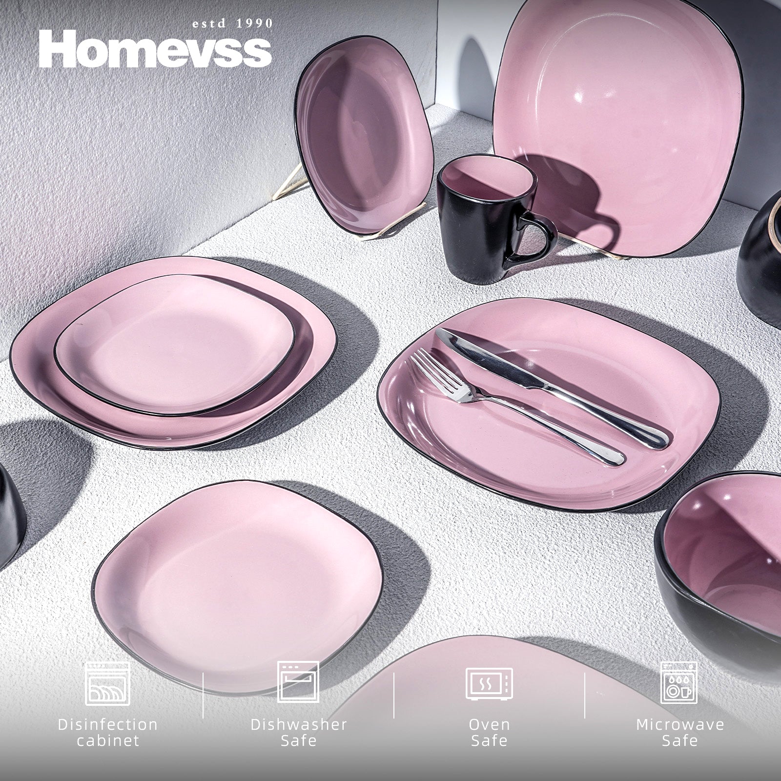 Stoneware Square Dinnerware Set