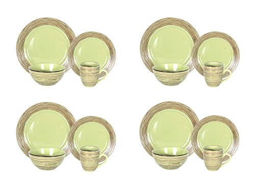 Stoneware Handcrafted Tree Bark Effected Glaze Dinnerware Set