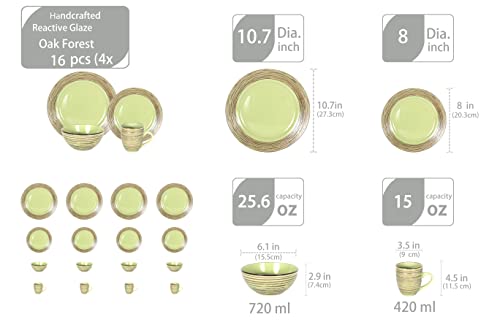 Stoneware Handcrafted Tree Bark Effected Glaze Dinnerware Set