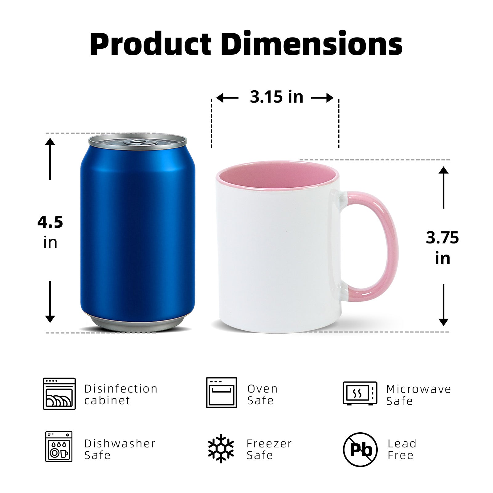 11oz Stoneware Sublimation Mug Blanks, in white gift box