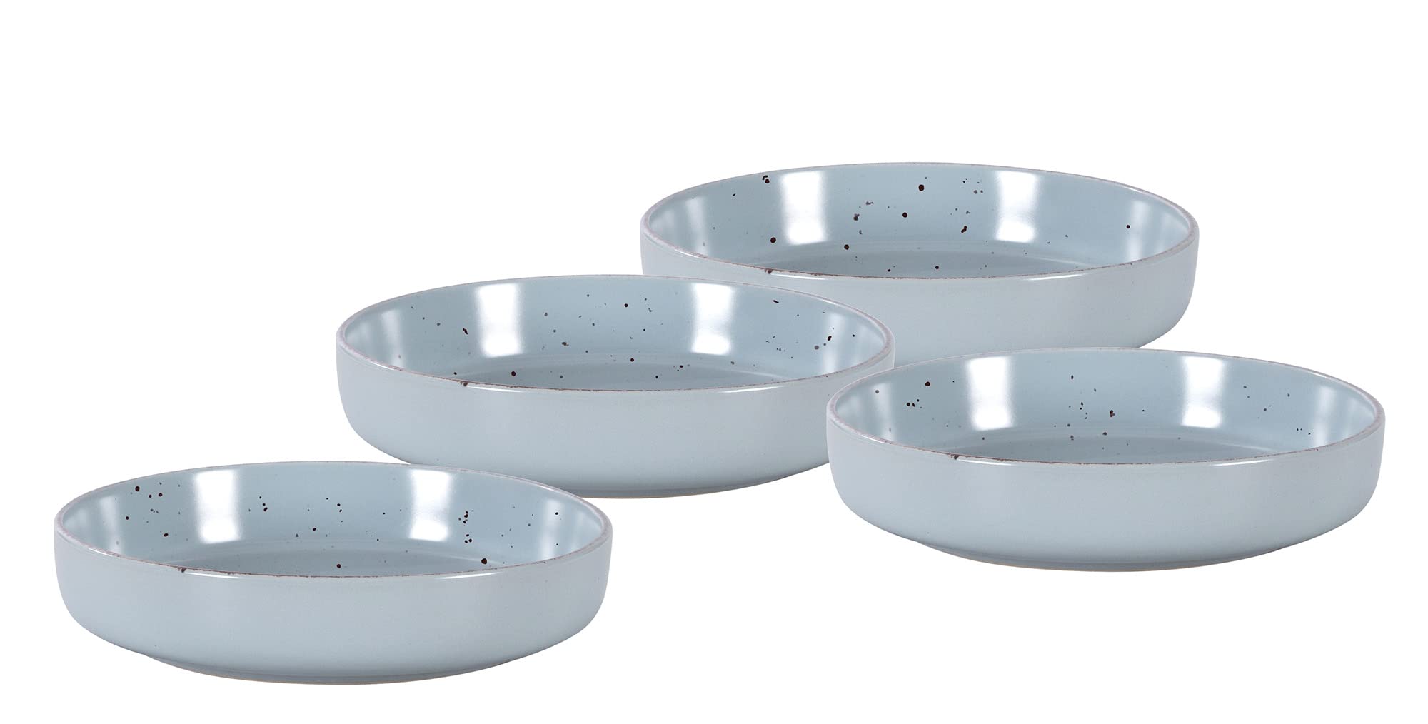 Nordic Rising-Rim Speckled Stoneware Dinnerware Set