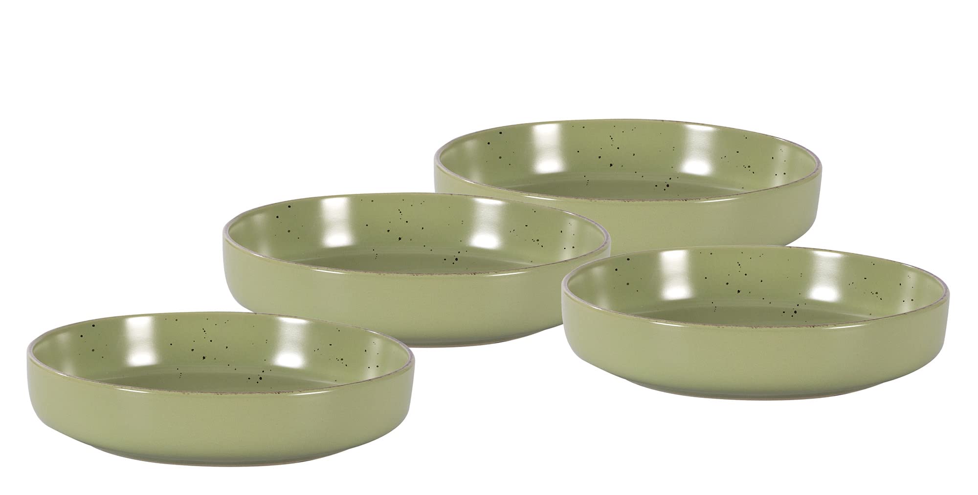 Nordic Rising-Rim Speckled Stoneware Dinnerware Set