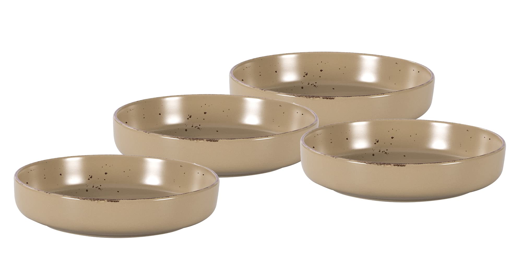 Nordic Rising-Rim Speckled Stoneware Dinnerware Set