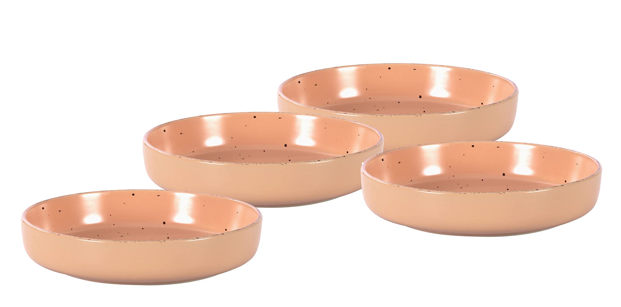 Nordic Rising-Rim Speckled Stoneware Dinnerware Set