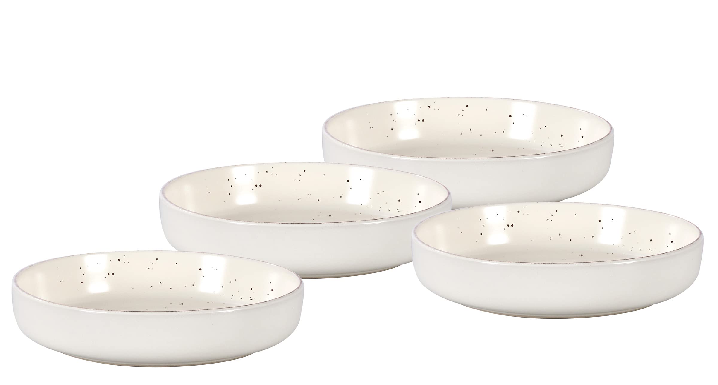 Nordic Rising-Rim Speckled Stoneware Dinnerware Set