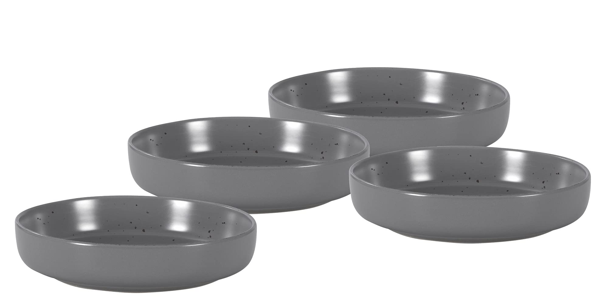 Nordic Rising-Rim Speckled Stoneware Dinnerware Set