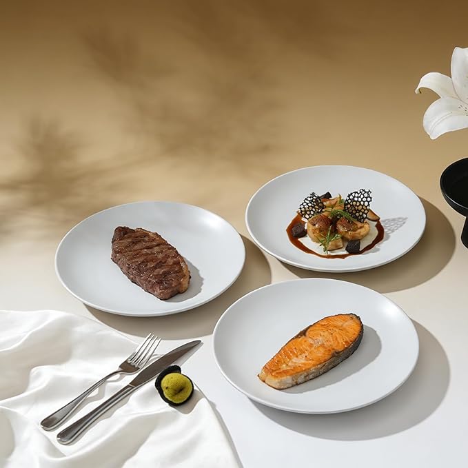 Commercial-Grade Stoneware Coupe Plates