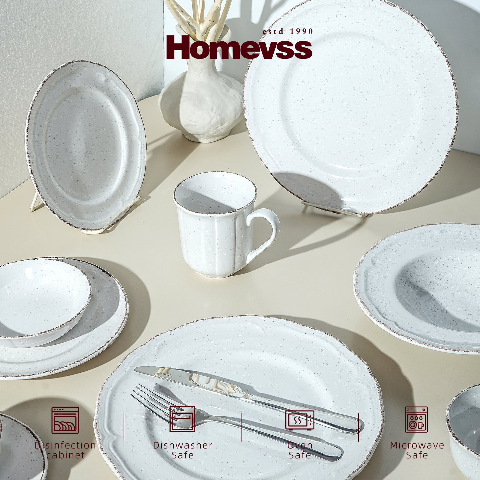 French Countryside Stoneware Dinnerware Set,HW