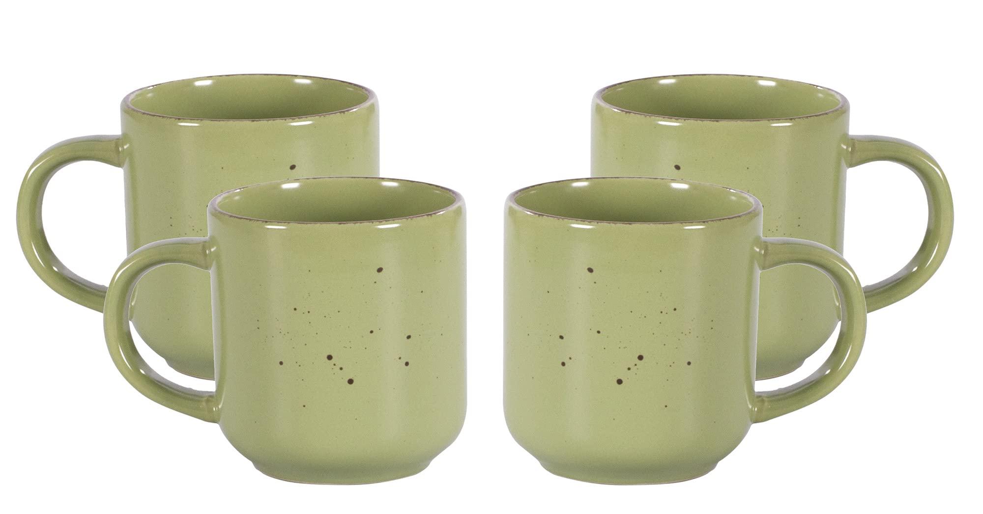Nordic Rising-Rim Speckled Stoneware Dinnerware Set