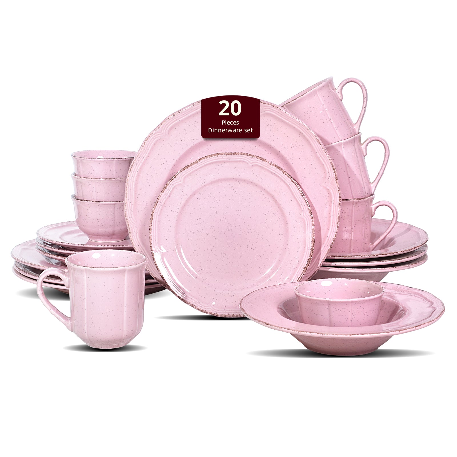 French Countryside Speckled Stoneware Dinnerware Set