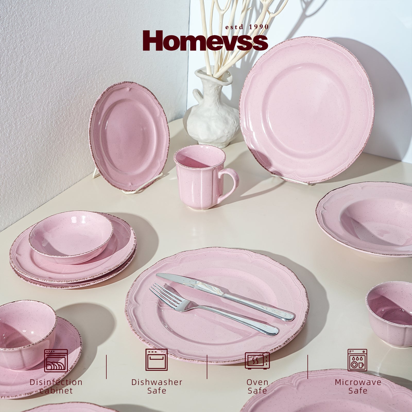 French Countryside Stoneware Dinnerware Set,HW