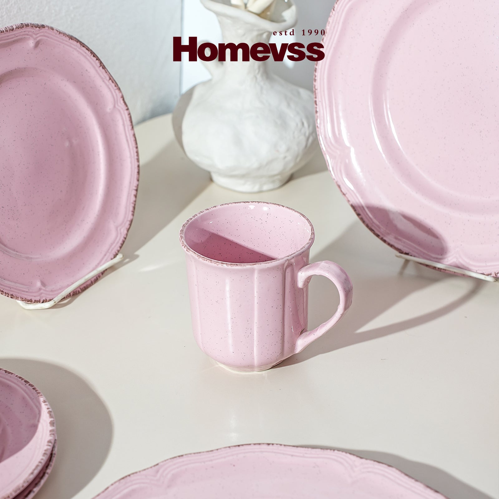 French Countryside Speckled Stoneware Dinnerware Set