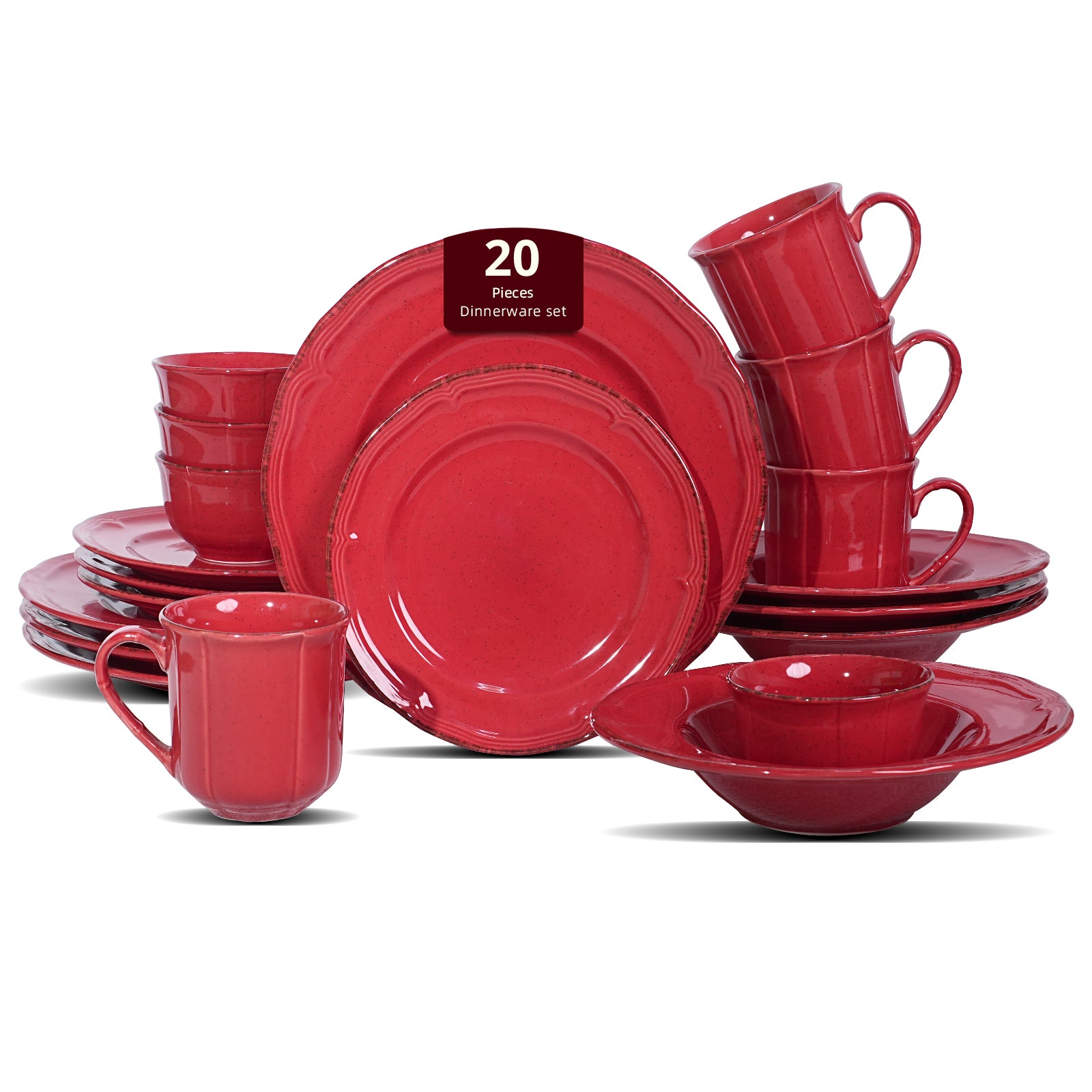 🎃Halloween-Ready🎃 French Countryside Speckled Stoneware Dinnerware Set