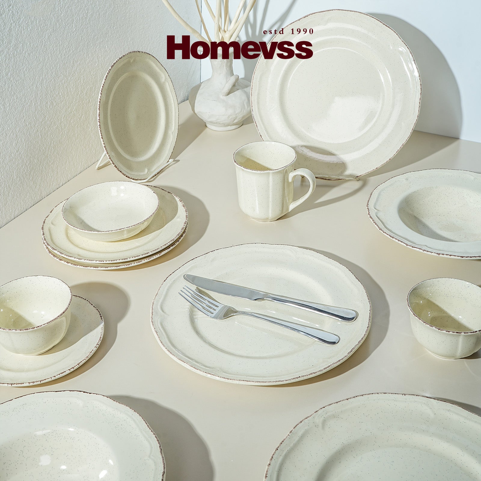 French Countryside Stoneware Dinnerware Set,HW