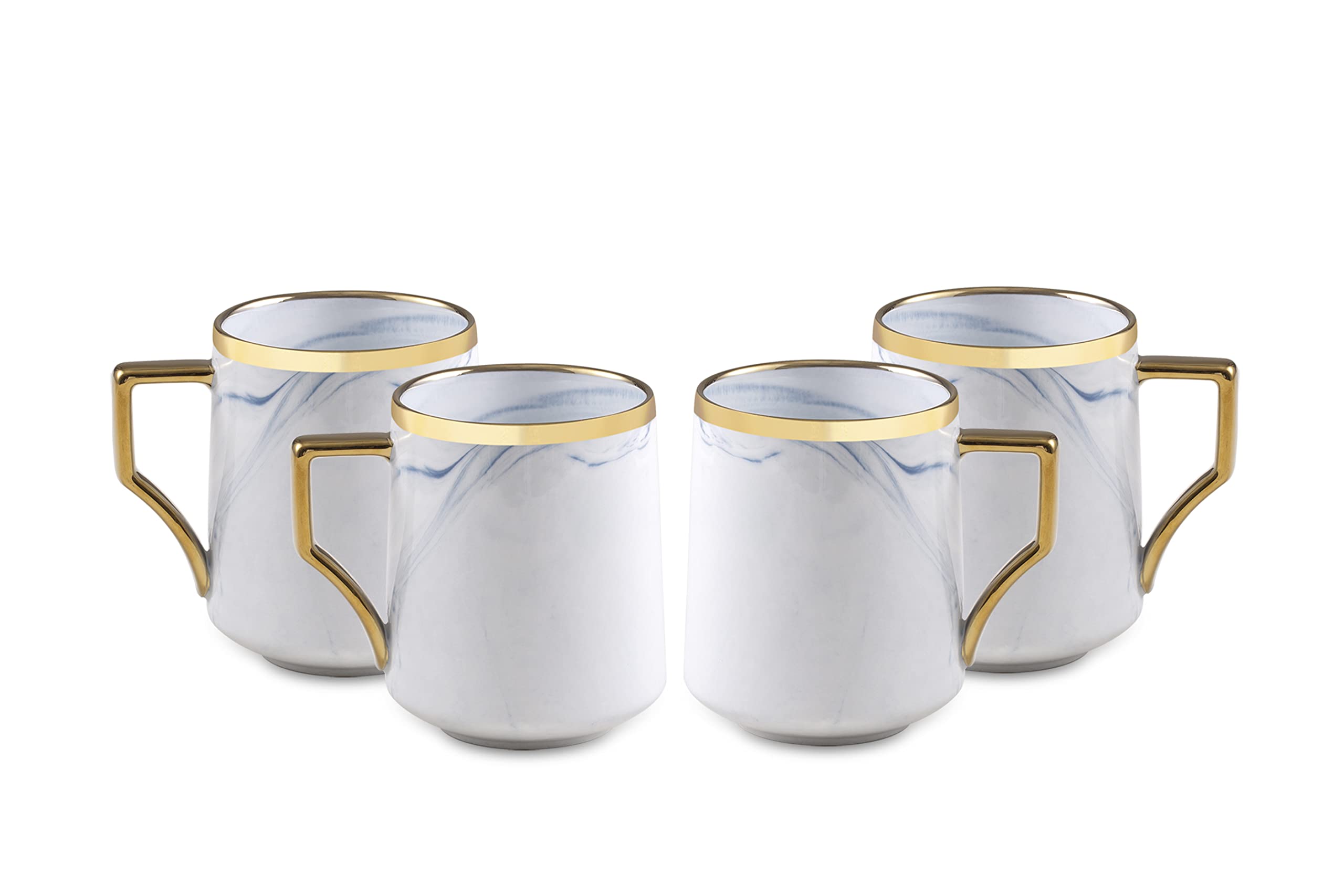 Artisan Marbled Fine China Dinnerware Set,Gold-Rim