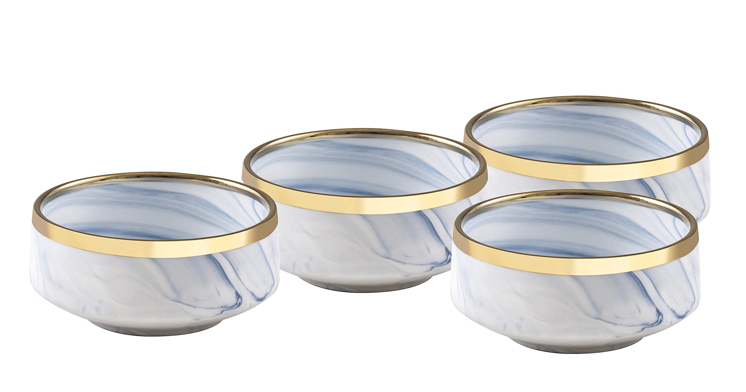 Artisan Marbled Fine China Dinnerware Set,Gold-Rim