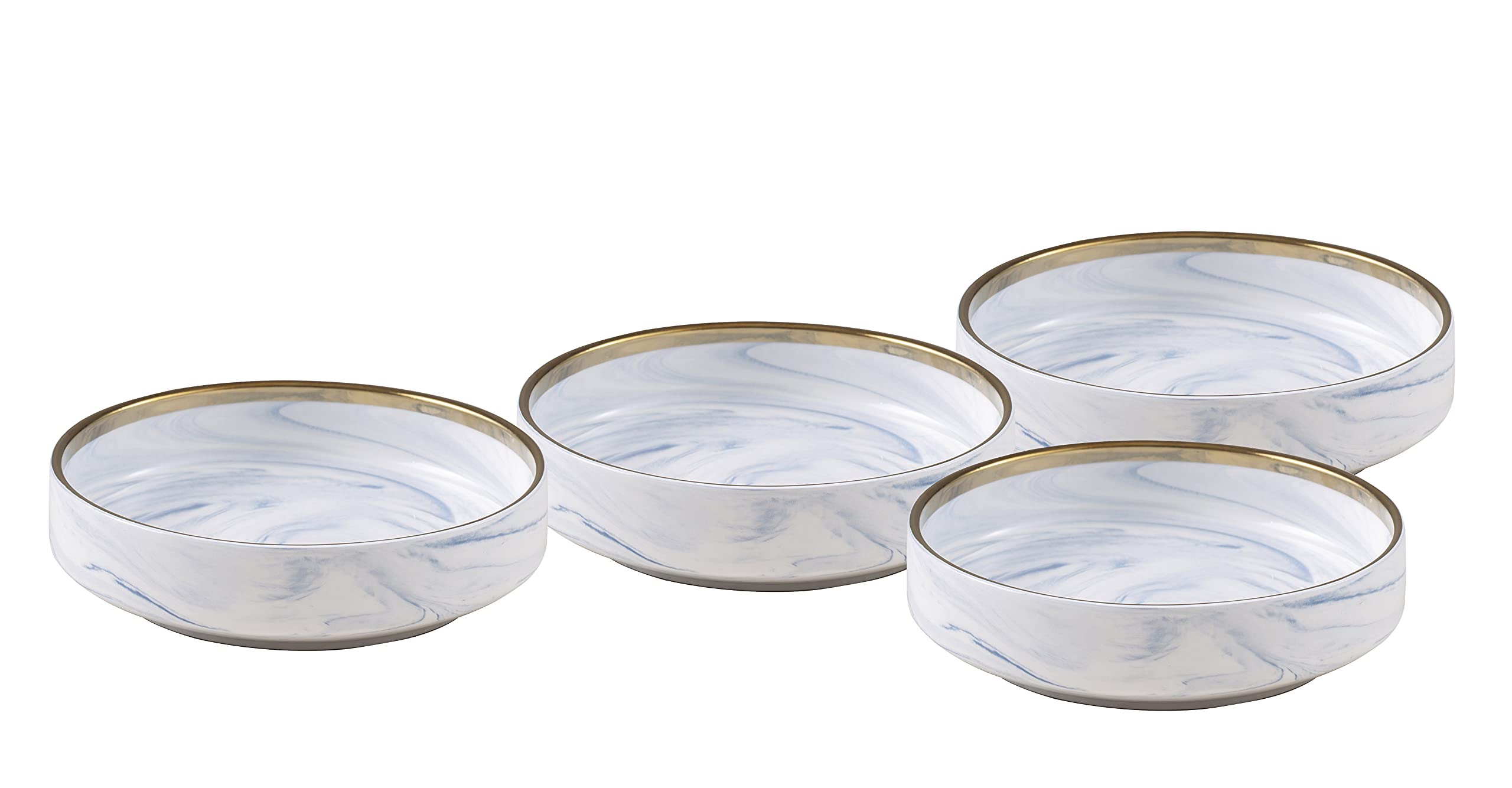 Artisan Marbled Fine China Dinnerware Set,Gold-Rim