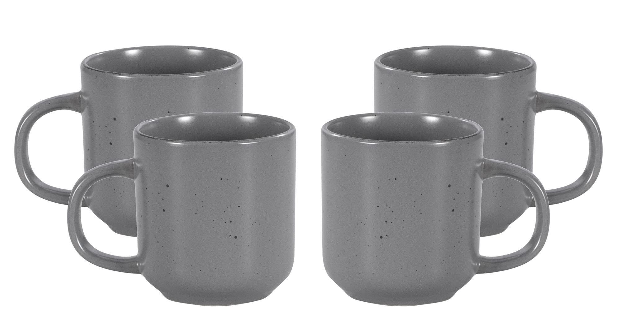 Nordic Rising-Rim Speckled Stoneware Dinnerware Set