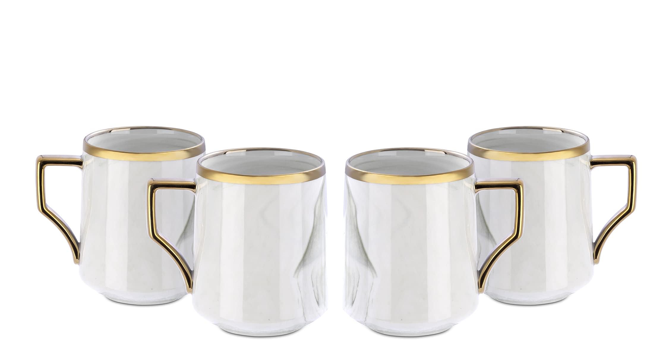 Artisan Marbled Fine China Dinnerware Set,Gold-Rim