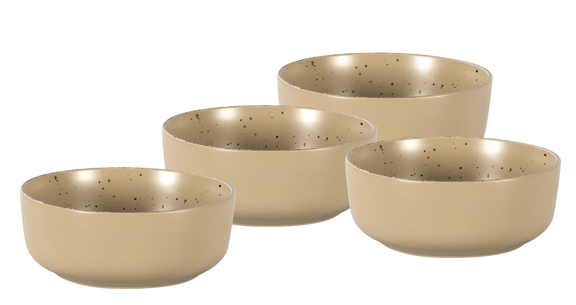 Nordic Rising-Rim Speckled Stoneware Dinnerware Set