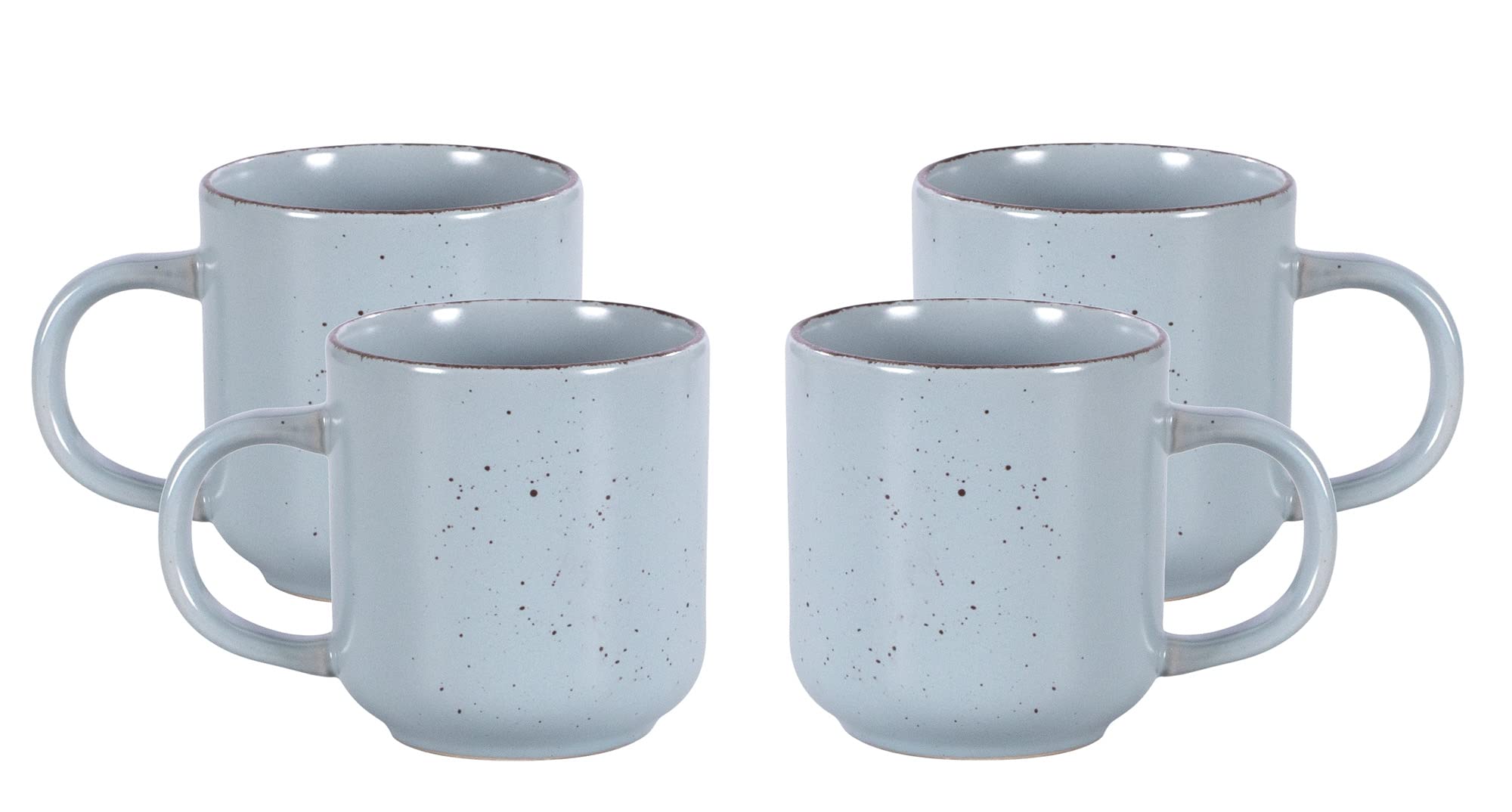 Nordic Rising-Rim Speckled Stoneware Dinnerware Set